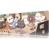Urzuva Lazy Whiskers 70X30 3mm Kalınlık Premium Gaming Oyuncu Mousepad, Anti Slip Xxl Mouse Pad - Çok Renkli
