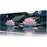 Urzuva Moon Lotus 80X30 3mm Kalınlık Premium Gaming Oyuncu Mousepad, Anti Slip Xxl Mouse Pad - Çok Renkli