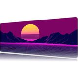Urzuva Neon Horizon 70X30 3mm Kalınlık Premium Gaming Oyuncu Mousepad, Anti Slip Xxl Mouse Pad - Çok Renkli