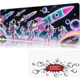 Urzuva Neon Space Parade 90X40 4mm Kalınlık Premium Gaming Oyuncu Mousepad, Anti Slip Xxl Mouse Pad - Çok Renkli