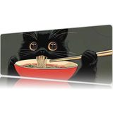 Urzuva Noodle Cat 80X30 3mm Kalınlık Premium Gaming Oyuncu Mousepad, Anti Slip Xxl Mouse Pad - Çok Renkli