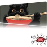 Urzuva Noodle Cat 90X40 4mm Kalınlık Premium Gaming Oyuncu Mousepad, Anti Slip Xxl Mouse Pad - Çok Renkli