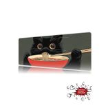 urzuva Noodle Cat 90x40 4MM Kalınlık (TR'de ilk) Premium Gaming oyuncu mousepad, Anti Slip XXL mouse pad