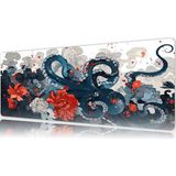 Urzuva Octoflora 80X30 3mm Kalınlık Premium Gaming Oyuncu Mousepad, Anti Slip Xxl Mouse Pad - Çok Renkli