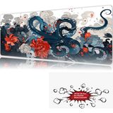 Urzuva Octoflora 90X40 4mm Kalınlık Premium Gaming Oyuncu Mousepad, Anti Slip Xxl Mouse Pad - Çok Renkli