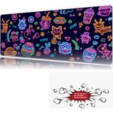 Urzuva Pastel Pop Neon 90X40 4mm Kalınlık Premium Gaming Oyuncu Mousepad, Anti Slip Xxl Mouse Pad - Çok Renkli
