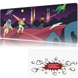 Urzuva Retro Galaxy 90X40 4mm Kalınlık Premium Gaming Oyuncu Mousepad, Anti Slip Xxl Mouse Pad - Çok Renkli