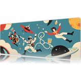 Urzuva Retro Space Crew 70X30 3mm Kalınlık Premium Gaming Oyuncu Mousepad, Anti Slip Xxl Mouse Pad - Çok Renkli