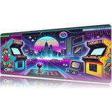 Urzuva Retroverse 2080 70X30 3mm Kalınlık Premium Gaming Oyuncu Mousepad, Anti Slip Xxl Mouse Pad - Çok Renkli