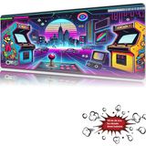 Urzuva Retroverse 2080 90X40 4mm Kalınlık Premium Gaming Oyuncu Mousepad, Anti Slip Xxl Mouse Pad - Çok Renkli
