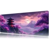 Urzuva Sakura Moonrise 80X30 3mm Kalınlık Premium Gaming Oyuncu Mousepad, Anti Slip Xxl Mouse Pad - Çok Renkli