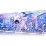 Urzuva Silent Rain Tokyo 70X30 3mm Kalınlık Premium Gaming Oyuncu Mousepad, Anti Slip Xxl Mouse Pad - Çok Renkli