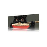 urzuva Siyah Kedi Baskılı Gaming Oyuncu Xl Mouse Pad Kaydırmaz Dikişli Mousepad 80x30 Cm