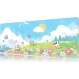 Urzuva Sunny Bunny Meadow 80X30 3mm Kalınlık Premium Gaming Oyuncu Mousepad, Anti Slip Xxl Mouse Pad - Çok Renkli