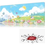 Urzuva Sunny Bunny Meadow 90X40 4mm Kalınlık Premium Gaming Oyuncu Mousepad, Anti Slip Xxl Mouse Pad - Çok Renkli