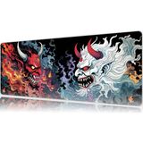 Urzuva The Clash Of Oni's 80X30 3mm Kalınlık Gaming Oyuncu Mousepad, Anti Slip Xxl Mouse Pad - Çok Renkli