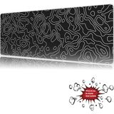 Urzuva Topographic Flow 90X40 4mm Kalınlık Premium Gaming Oyuncu Mousepad, Anti Slip Xxl Mouse Pad - Çok Renkli