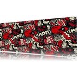 Urzuva Urban Chaos 70X30 3mm Kalınlık Premium Gaming Oyuncu Mousepad, Anti Slip Xxl Mouse Pad - Çok Renkli