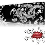Urzuva Yin Dragon 90X40 4mm Kalınlık Premium Gaming Oyuncu Mousepad, Anti Slip Xxl Mouse Pad - Çok Renkli
