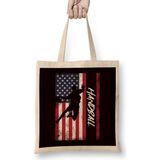Us American Flag Handball Player Handballer Ball Sports Team Bez Çanta Uzun Saplı - Açık Bej - 40 X 40