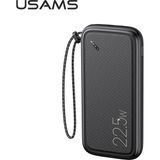 Usams CD151 10000 Mah Powerbank – 20W Hızlı Şarj, Dahili 3’lü Kablolu, Type-C & USB Çıkışlı, Ultra Ince - Siyah