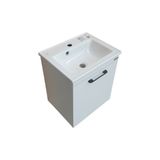 USART BANYO Plus Mini Beyaz 45*36 cm Banyo Alt Modülü, Seramik Lavabo Dahil, Mdf