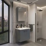 Usart Plus Mini Antrasit 55*36 cm Banyo Dolabı Seti, Seramik Lavabo (Akrilik Plastik Değil) Dahil, Mdf
