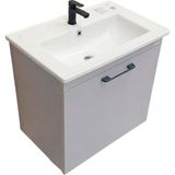 Usart Plus Mini Sis Gri 55*36 cm Banyo Alt Modülü, Seramik Lavabo Dahil, Mdf