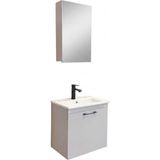 Usart Plus Mini Sis Gri 55*36 cm Banyo Dolabı Seti, Seramik Lavabo (Akrilik Plastik Değil) Dahil, Mdf