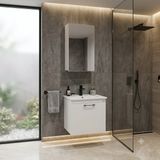 Usart Plus Mini Soft Beyaz 55*36 cm Banyo Dolabı Seti, Seramik Lavabo (Akrilik Plastik Değil) Dahil, Mdf