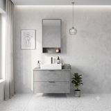 Usart Stone 80 cm Banyo Dolabı Seti (Çanak Lavabolu & Aynalı Dolaplı), Modern & Şık Tasarım - Gri