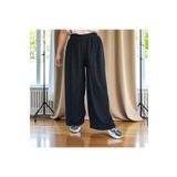 Usaspor DÜZ SİYAH VİSKON Oversize Kesim bol paça pantolon