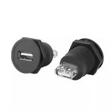 USB-01C-BK 22Mm Pano Tip Siyah USB-A Dişi Soket