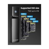USB 10GBPS M.2 Nvme & Sata SSD Harici Kutu, Toolless Tasarım, Alüminyum Soğutuculu Enclosure, 2230–2280 Uyumlu, 4tb Destekli Yüksek Hızlı SSD Dönüştürücü | 1187 - standart