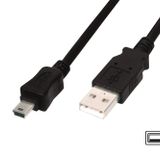 Usb 2.0 Bağlantı Kablosu, Usb A Erkek - Usb Mini B (5 Pin) Erkek, 3 Metre, Awg 28, Usb 2.0 Uyumlu, Ul, Siyah Renk