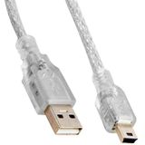 Usb 2.0 Şeffaf Usb 5 Metre Mini 5 Pin Kablo Oto Navigasyon Araç Kamera Şarj Kablosu