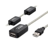 USB 2.0 Uzatma Kablosu 30 Mt (Silver Siyah - HDX7525)