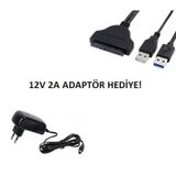 USB 3.0 2.5 3.5 İnç Sata SSD HDD Hard Disk Çevirici Adaptör Kablo