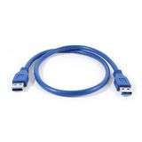 Usb 3.0 erkek erkek 50cm Mavi şarj ve data kablosu