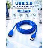 USB 3.0 Erkek To Dişi Uzatma Kablosu 1.5 Metre – Yüksek Hızlı Veri Aktarımı