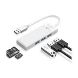 USB 3.0 To 3.0 Tf Sd Kart Okuyucu 3 Portlu USB 3.0 Çoklayıcı Adaptör Beyaz - Option-1