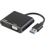 USB 3.0 To HDMI VGA 1080P Monitör Genişletici Çevirici Dönüştürücü Adaptör - Çok Renkli