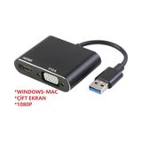 Usb 3.0 To Hdmı Vga 4769P 1080P Çevirici Dönüştürücü Adaptor Kabl