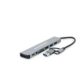 Usb 3.0 & Type-C Combo Hub Audio Kart Okuyucu 8 Port - Gri Hdx7828