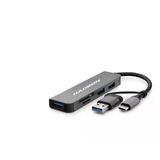 Usb 3.0 & Type-C Hub Kart Okuyucu 5 Port - Gri Hdx7826