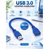 USB 3.0 Uzatma Kablosu 50 cm – Usb-A Erkek To Usb-A Dişi Data ve Bağlantı Kablosu