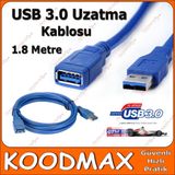 USB 3.0 Uzatma Kablosu Erkek Dişi Kablo 1.8m