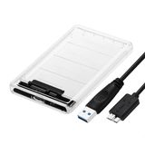 USB 3.0 Yüksek Hızlı Şeffaf 2.5 inç SATA SSD/HDD Harici Disk Kutusu - Kurulum Gerektirmez zr20