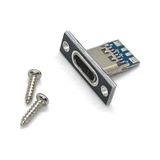 Usb 3.1 Type C Panel Montaj Dişi Soket 4 Pin Smd Lehimlenebilir Padler Konnektör Telefon Şarj