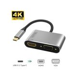 Usb 3.1 Type-C To 4K Hdmi + Vga Çevirici Adaptör Kablo Apple Uyumlu MacBook
